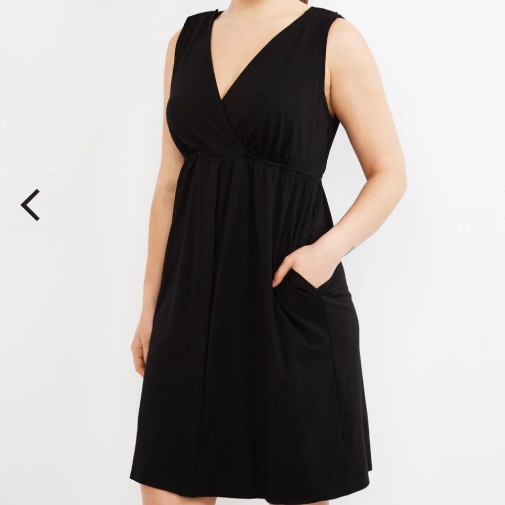 Motherhood maternity black 3 IN 1 LABOR, DELIVERY AND NURSING GOWN snap button L